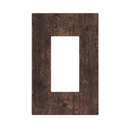 WMHUSU Decorative Outlet Covers Rustic Dark Brown Wood Grain Farmhouse Cabin 1 Gang Single Decora GFCI Device Light Switch Covers Plate 1 Rocker Wall Plate Jumbo Switch Cover Plate (2 Pack)