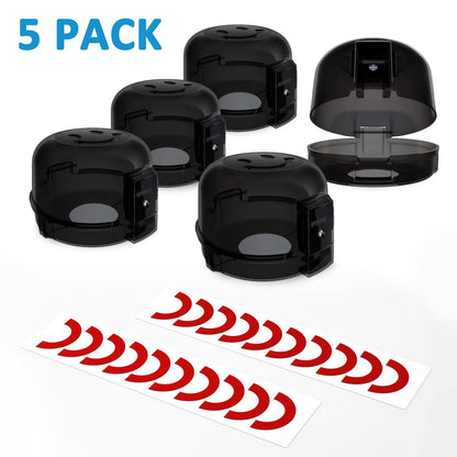 Stove Knob Covers for Child Safety - 5 Pack Babepai Upgraded Double-Key Design Universal Size Baby Safety Gas Oven Knob Covers Stove Guard Baby Proofing