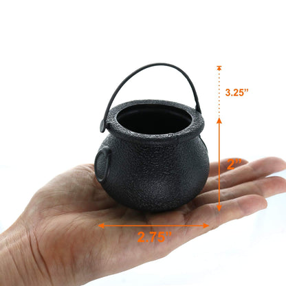 GIFTEXPRESS Mini Cauldron Kettles Novelty Candy Kettles for St Patrick Decoration, Pot of Gold Cauldron, Halloween Black Cauldrons Candy Holder, Witches Cauldron, Cauldron Pot Party Favors (12 Pack)