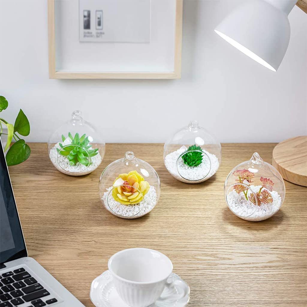 Hanging Glass Terrarium Globe Tea Light Candle Holder Succulents Vase Hanger for Home Wedding Party Indoor Outdoor Decor Glass Terrariums for Plants Wall