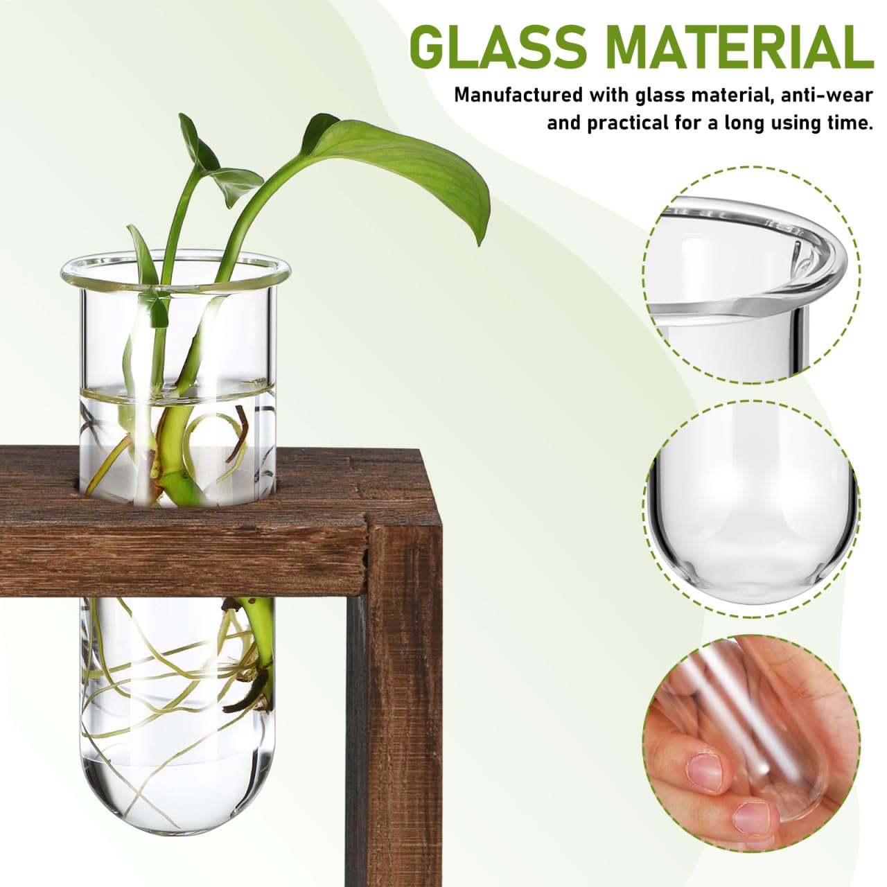POPETPOP Plant Propagation Tubes 4pcs Glass Test Tube Vase Replacement Clear Hydroponic Flowers Vase for Home Office Desktop Decoration