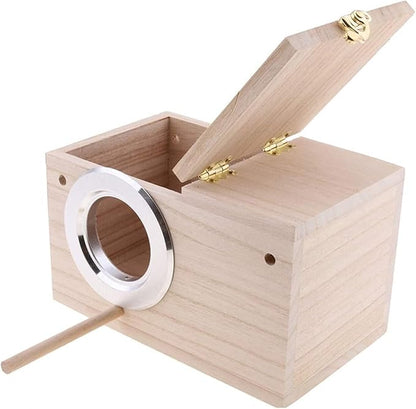 7.7" x4.7" Birds Nest Box Lovebird House Wood Parakeet Budgie Cockatiel Breeding Nest Box Cage Wood House for Finch Lovebirds Cockatiel Budgie Conure Parrot