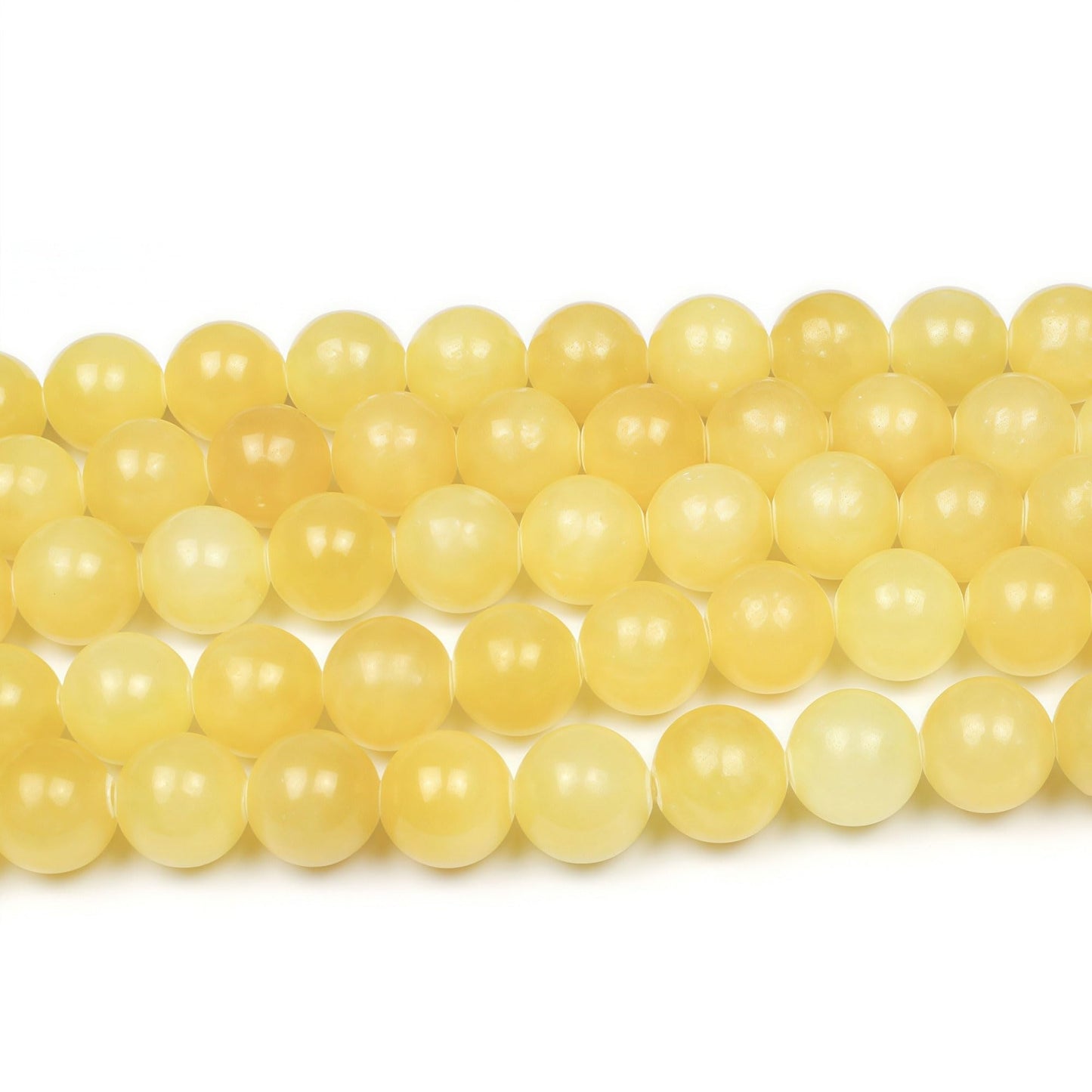 MJDCB Natural Yellow Marble Jade Round Stone Beads for Jewelry Making DIY Bracelet Necklace (8mm)