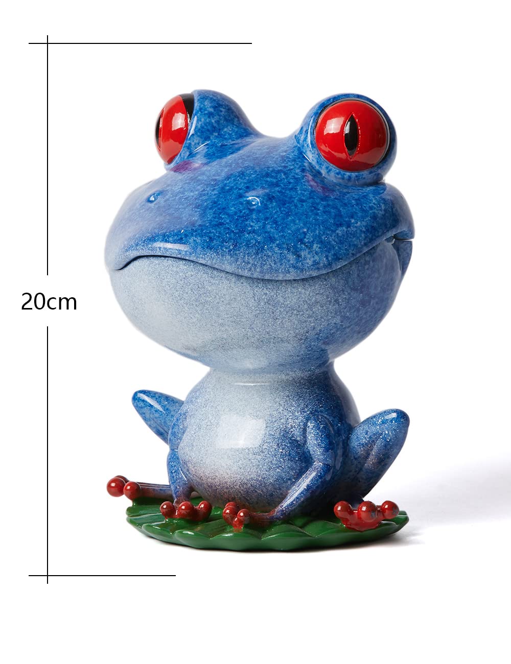 NENBOLEC Frog Figurine Candy Dish Cookie Jar Snack Tray Modern Art Home Decor Gift for Living Dining Room Kitchen Office Blue 8 Inch