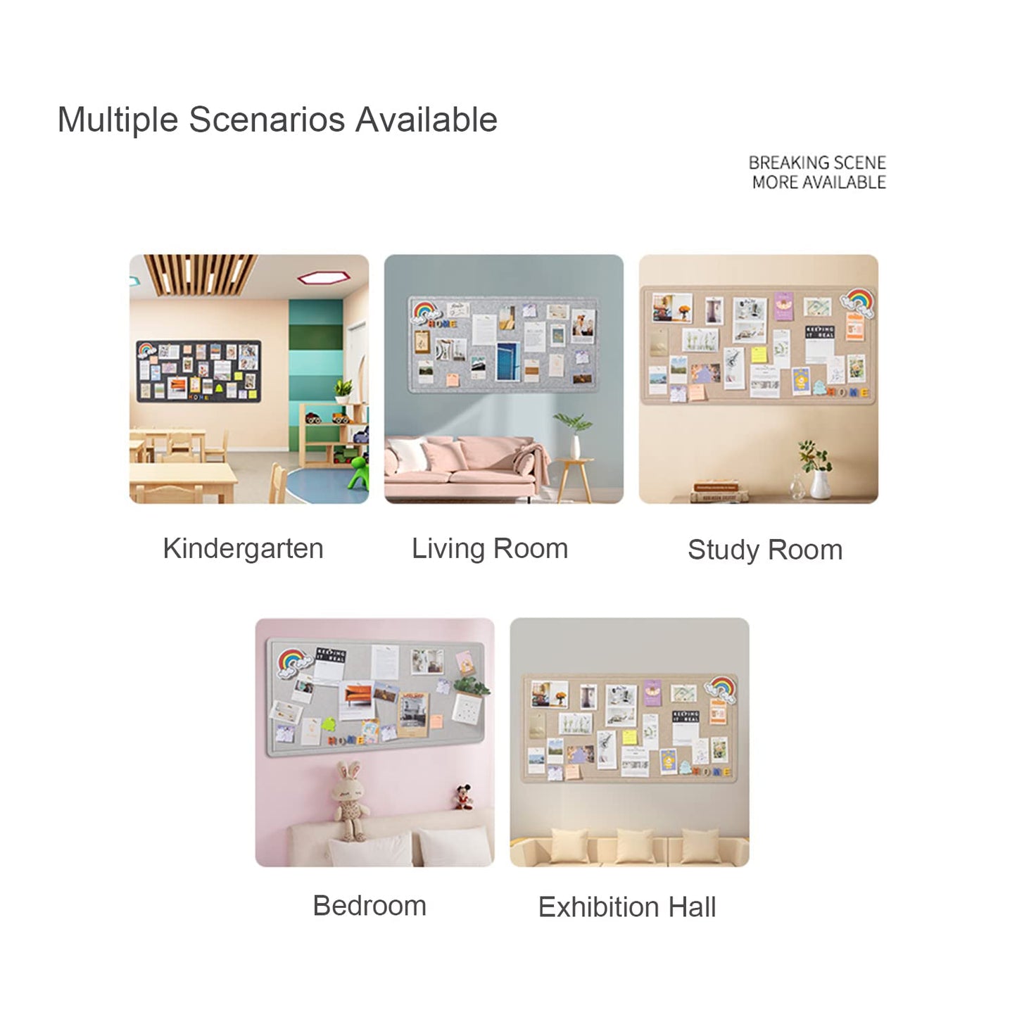Large Bulletin Board, Foldable 60x36 Inches Cork Board Alternative, Large Felt Board Decorative Pin Board for Wall, Foldable Photo Board Self-Adhesive Vision Board with 36 Pushpins Dark Blue