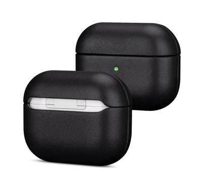 Lopie Handmade Series Cowhide AirPods Pro Case, Full Grain Leather, Shockproof, Dust/Dirt Proof - Black