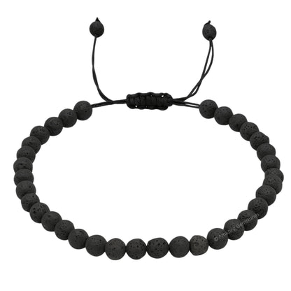 Amazing Gemstone Lava Stone Anklet Ankle Bracelets for Women - Waterproof Beaded Healing Crystal Anklets, Plus Size Chakra Gemstone Bead Anklet (Stretchy Adjustable - Plain)