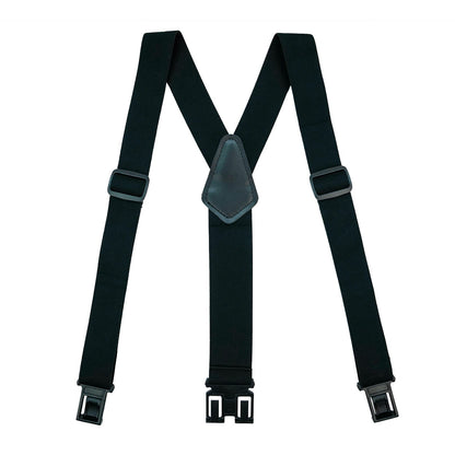MELOTOUGH Belt Clip Suspenders for Men's Elastic Hook End Plastic Clip Suspenders Non Metal Airport Friendly,Black