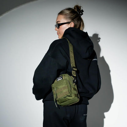 WOLFpak 4L Mini Tactical Sling Bag (OD Green) Compact Crossbody Backpack for Gym, Travel & EDC | Tactical Shoulder Bag with Multiple Pockets – Lightweight, Durable Sling Pack for Men & Women