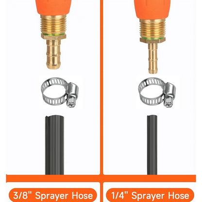 All Metal 44 Inches Replacement Sprayer Wand, 1/4" & 3/8" Brass Barb Sprayer Wand Replacement Built-in Shut Valve Stainless Steel Sprayer Wand. (All Metal Sprayer Wand)