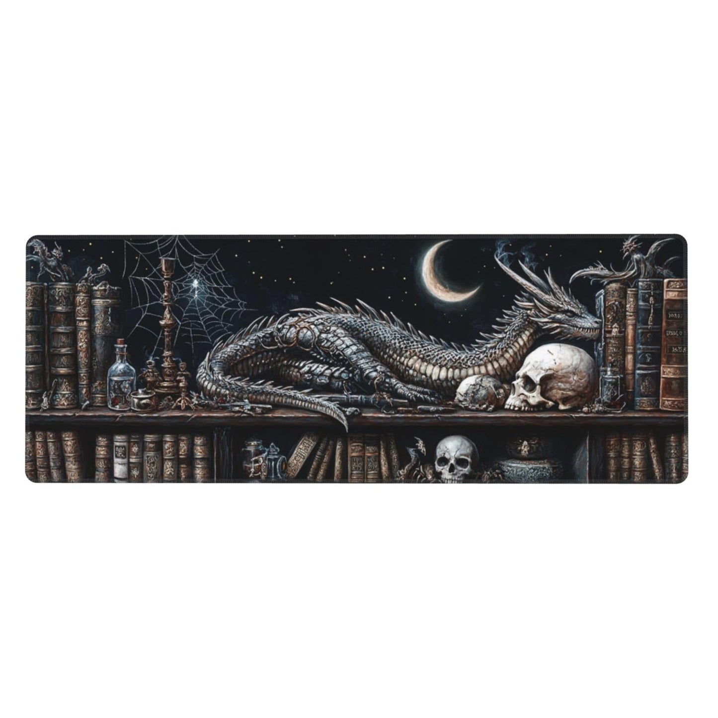 Mystical Dragon Mouse Pad 31.5 X 11.8 Inch Big Desk Rubber Base Stitched Edges Keyboard Pad XXL Mouse Mat for Home Game and Office
