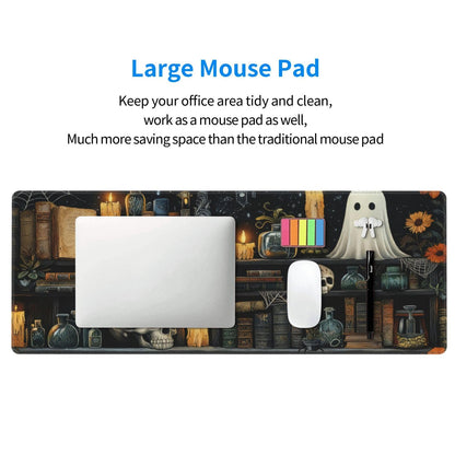 Gothic Library Mouse Pad Large Gaming Mousepad, Long Big XL Waterproof Desk Mats Full Desk Keyboard Mat Computer Pad Desk Matt with Stitched Edges Non-Slip Desktop Mat, (31.5 * 11.8 in)
