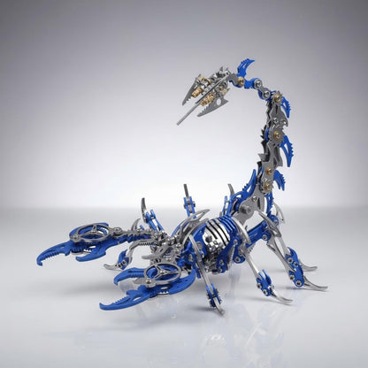 Scorpion 3D Metal Puzzles for Adults, 454PCS Stainless Steel DIY Mechanical Metal Model Kits, No Glue Assembly with Movable Joints, Challenging Metal Building Kit Desk Decor Gift (Blue)