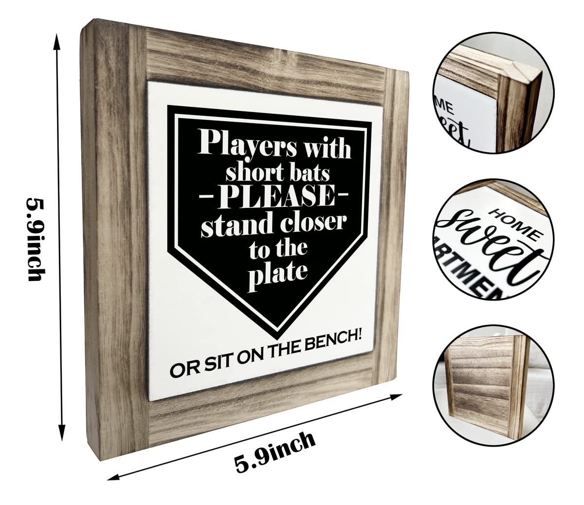 Funny Bathroom Signs, Players With Short Bats Bathroom Decor Sign, Farmhouse Toilet Decoration, Toilet shelf decoration, Wood Desk Decorative Sign