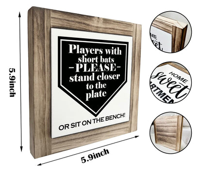 Funny Bathroom Signs, Players With Short Bats Bathroom Decor Sign, Farmhouse Toilet Decoration, Toilet shelf decoration, Wood Desk Decorative Sign