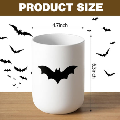 Sawysine Gothic Bat Ceramic Utensil Holder Christmas Kitchen Crock Storage Accessories Decoration for Home Farmhouse Kitchen Countertop Storage Organizer Container Gifts