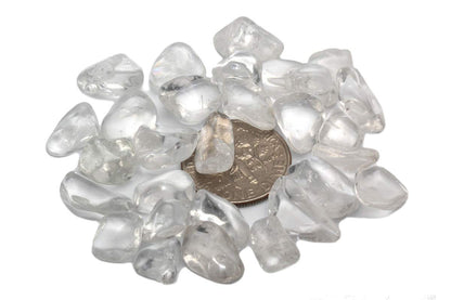 ZenQ 1 lb Clear Quartz Tumbled Stone Chips Crushed Natural Crystal Quartz Pieces
