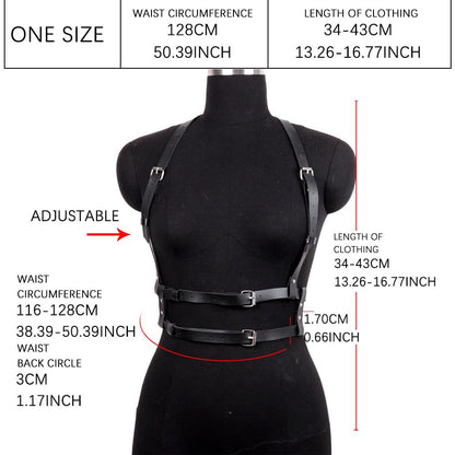 Dicosky Adjustable Men's Bondage Harness,PU Leather Chest Strap Suspenders for BDSM,SM Fetish,Gothic Stage Performance,Punk Clubwear&Gay Cosplay Costume Valentine's Day