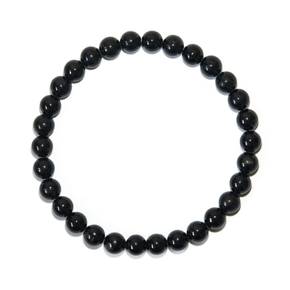 BANANE LAB Black Tourmaline Bracelet Men Women 6mm - Real Natural Protection Crystal Stretch Bracelets - 6.5" Wrist Fit with DIY Repair Kit (Elastic String & Extra Beads) - Grounding Healing Jewelry