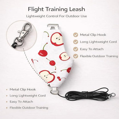 2PCS Bird Diaper Harness Kit with Disposable Pads and Flight Training Leash, Reusable Bird Diaper for Parrots Cockatiels Conures and Parakeets, Adjustable Bird Harness for Indoor Use(M)