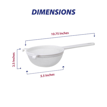 HIC Kitchen Double-Ear Fine Mesh Strainers, BPA Free, Set of 4 Sizes Includes 3, 4, 5.5, and 7-Inch Diameter