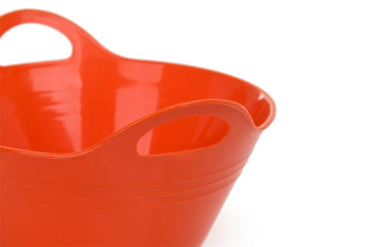 Mintra Home Plastic Bowls – Ideal for Popcorn, Cereals, Snacks, Kitchen Use & Halloween Trick or Treats Candies – Durable, Lightweight, Dishwasher Friendly, 4.5L w/Handles, Orange, 11.25W x 5H, 2 Pack