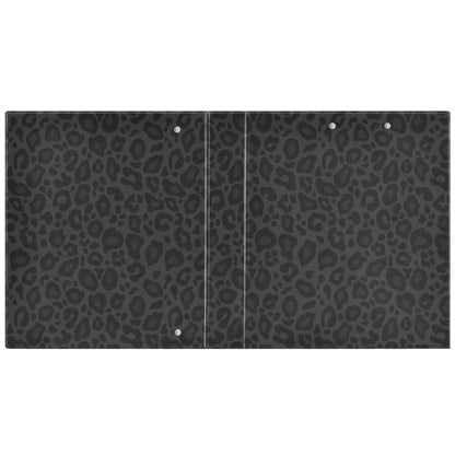 Black Cheetah Round Ring Binders 1.5 Inch Leopard 3 Ring Clipboard Binder for Office School Work Supplies File Folder 200 Sheet Capacity