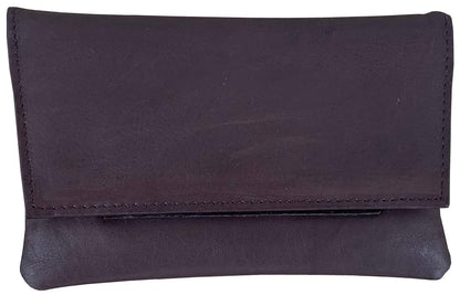 EA Carey Brown Leather Full Size Snap Tobacco Pouch Holds 1.5 oz Pipe Tobacco