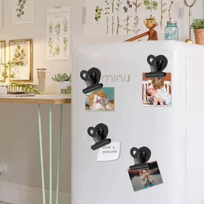 VNDUEEY 500 Pack Black Fridge Magnets Refrigerator Magnets, Magnetic Clips Heavy Duty, Magnetic Paper Clip Holder, Detailed Locker List Display Paper Fasteners on Home, Office, Teaching