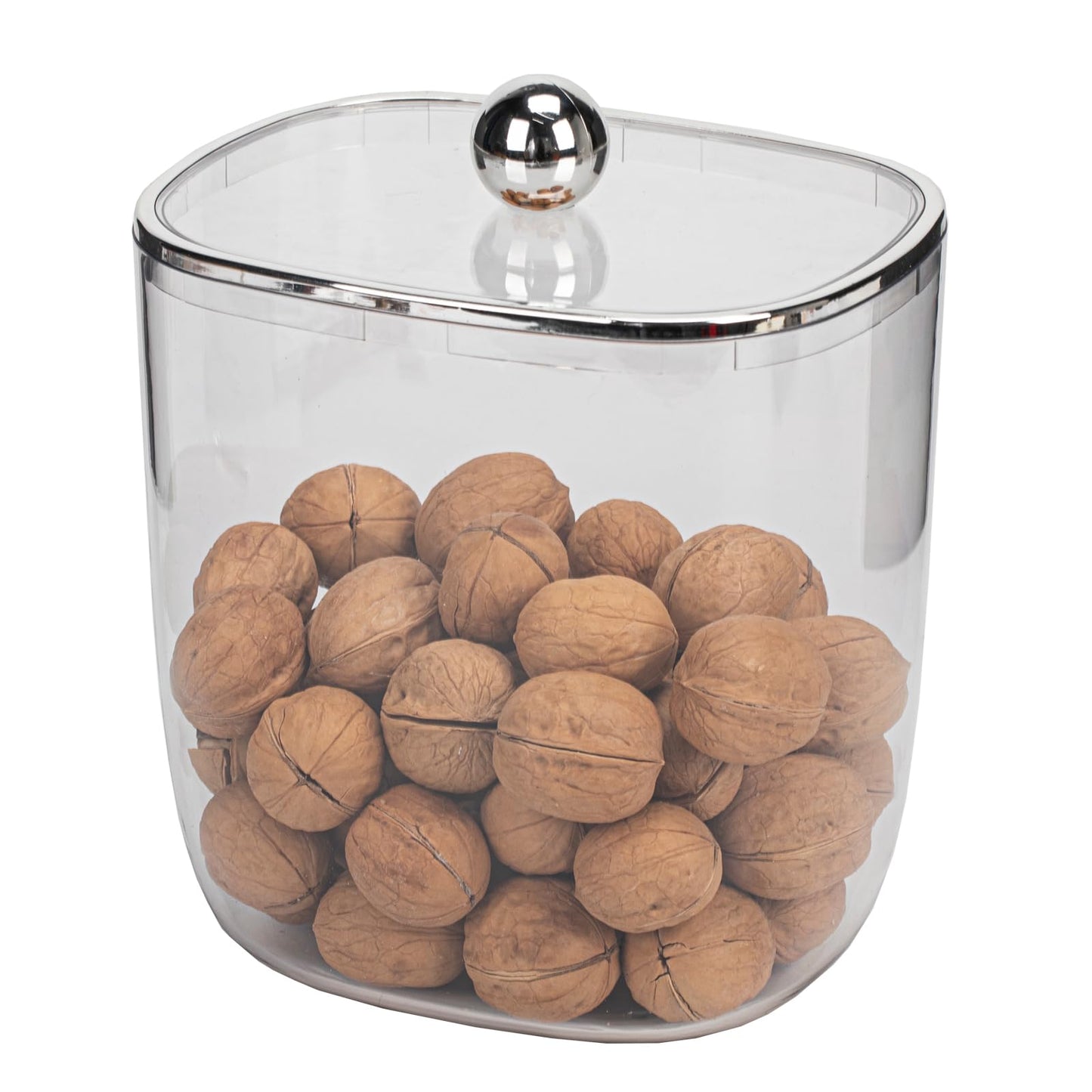 135oz Plastic Candy Dish with Lid for Office Desk, Cookie Storage Jar for Kitchen Counter, Plastic Apothecary Jar for Cotton Swabs, Balls, Cotton Pads, Floss Picks, Clear Lid, 4000ml