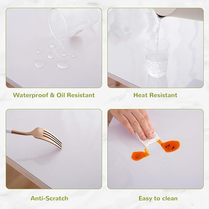 16 x 44 Inch Clear Table Cover Protector, Clear Desk Mat, Table Protector, 1.5mm Plastic Table Cover, Vinyl Table Protector, Desk Mats on Top