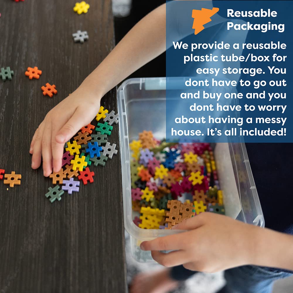 Incredibly Interconnectable Toys KADU Classic 1300 Piece Set - STEM/STEAM Building + Construction Toy, for Open + Imaginative Play