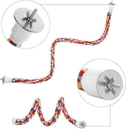 Bird Rope Perches,Parrot Toys 33 inches Rope Bungee Bird Toy (33 inches)[1 Pack]