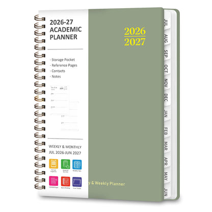 Planner 2026-2027, Academic Weekly and Monthly Calendar Planner, July 2026 - June 2027, Hardcover Planning Agenda Book for Desk Accessories and School Supplies - A5 Size (6.3'' x 8.5'')