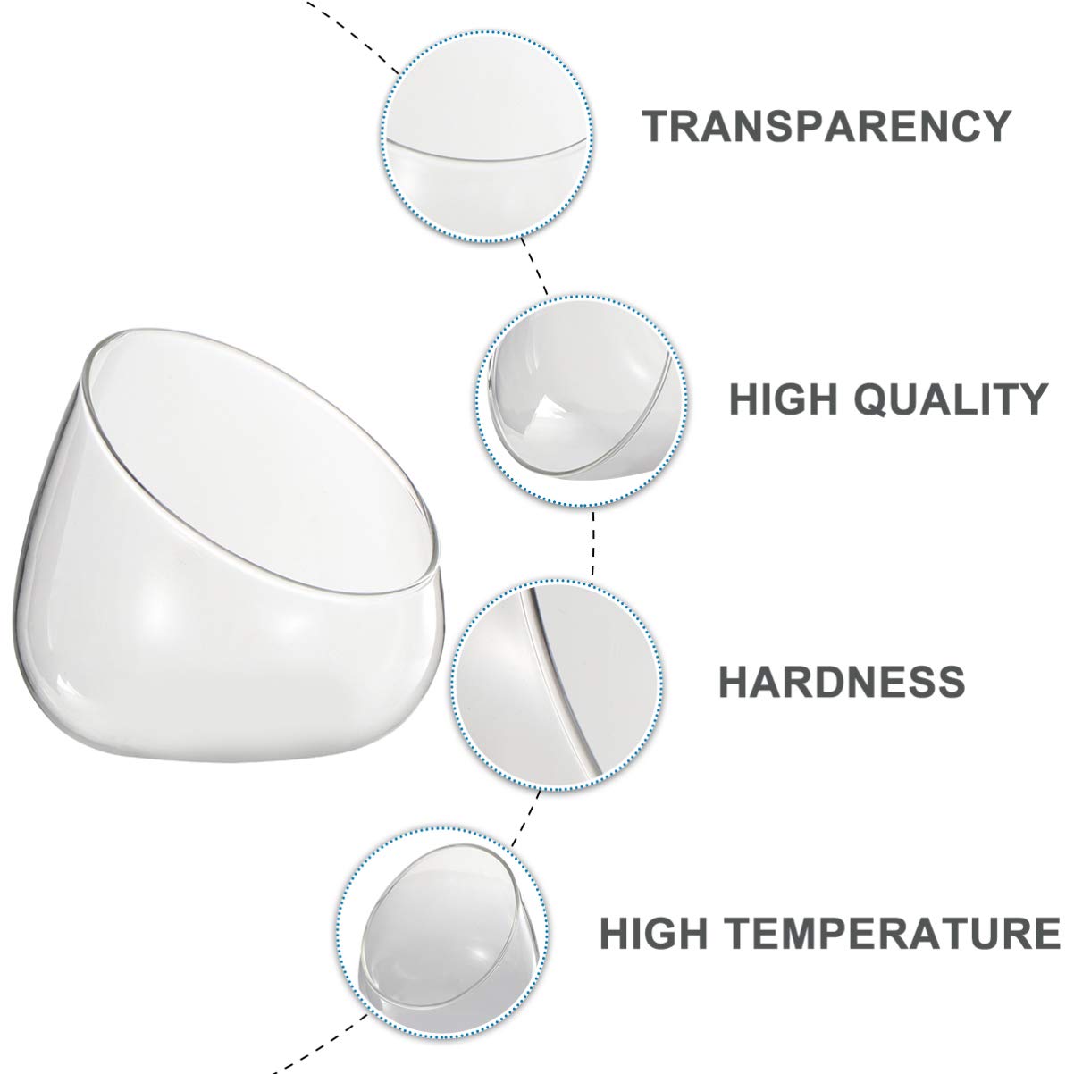 Cabilock Clear Slant Cut Bubble Bowl Glass Vase Bowl Round Globe Planter Terrarium Orb Candy Dish Fruit Jar Floral Container for Home Office Decor