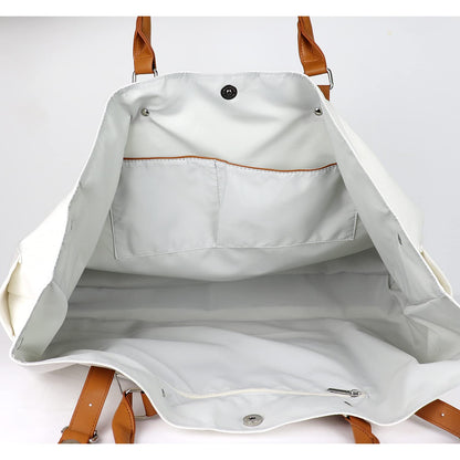 Lamyba Beach Bag with Vegan Leather Handle, Extra Large Beach Bag for Women Waterproof Sandproof
