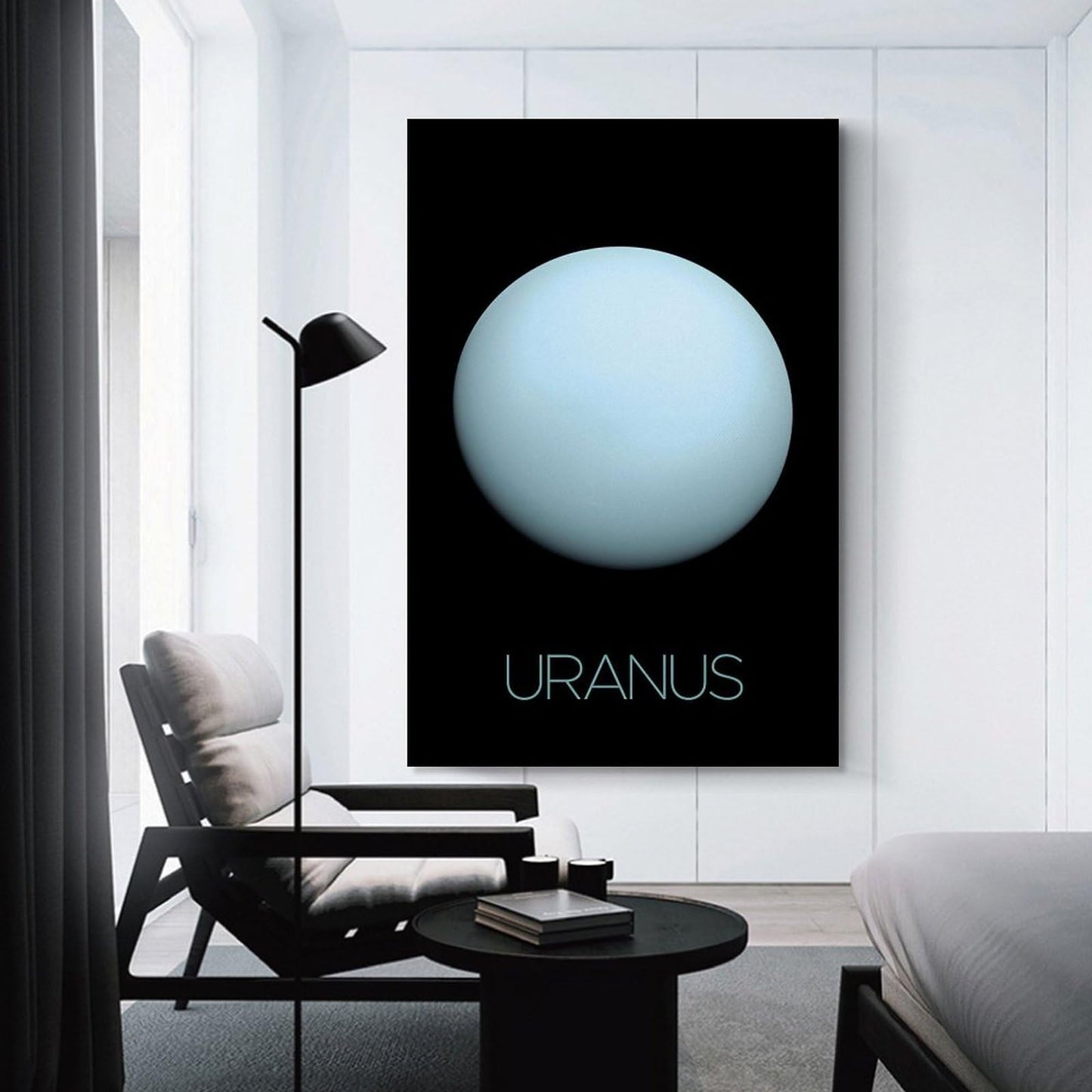 XIAOLOUTINYU Solar System Canvas Wall Art - Uranus Planet Space Poster for Kids Room Bedroom Classroom, STEM Educational Astronomy Decor, Science Gift for Boys Girls Teens, 12x18 Inch Unframed