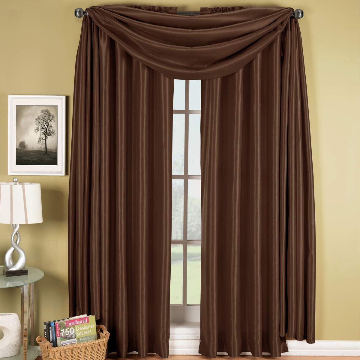 sheetsnthings Chocolate One Soho Scarf Window Treatment 42x216 Long