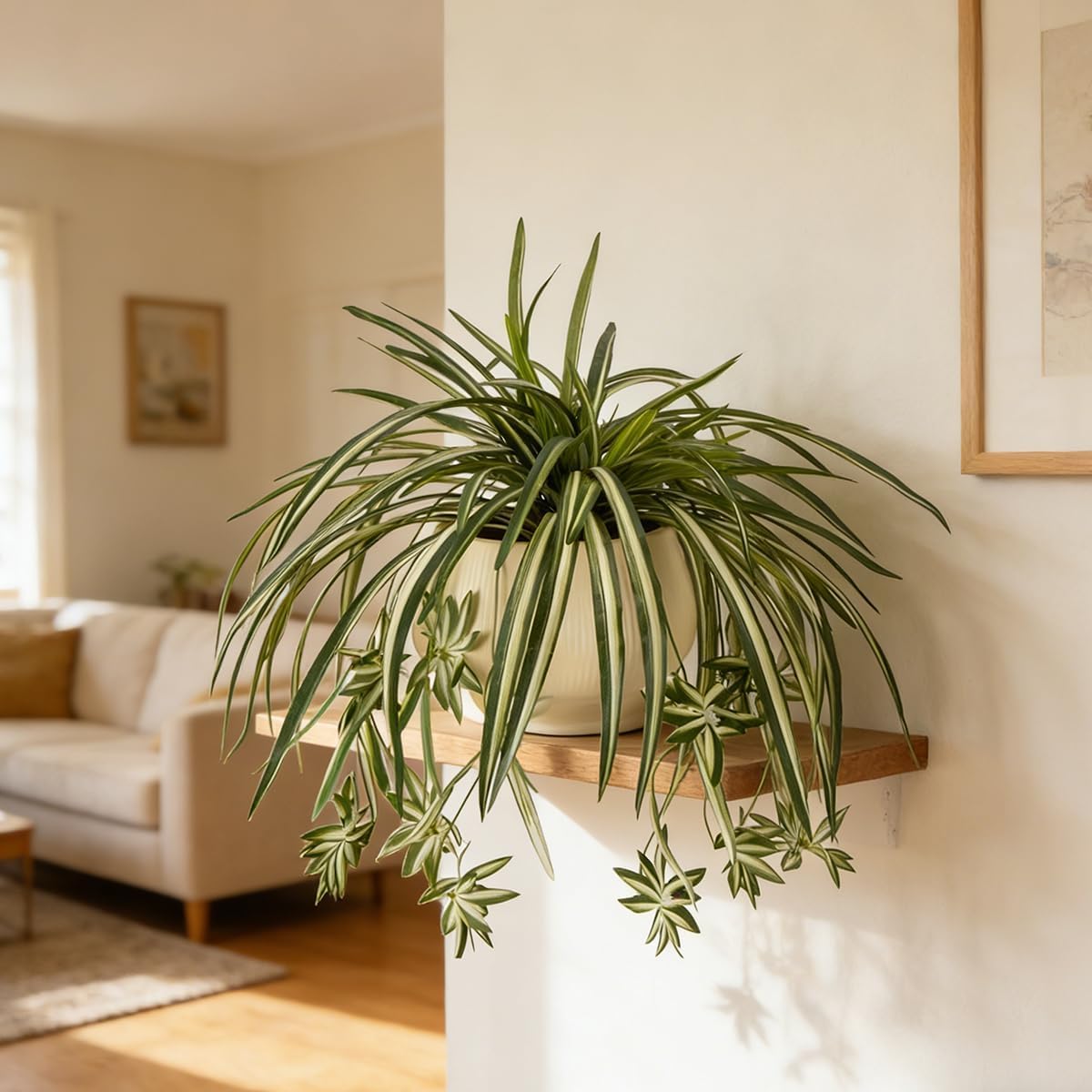 Sousi Artificial Spider Plant Silk Faux Chlorophytum Comosum Greenery Fake Spider Hanging Plant Decor for Outdoor Indoor Home Garden Office Summer Decoreation 3Pcs(23.62'')