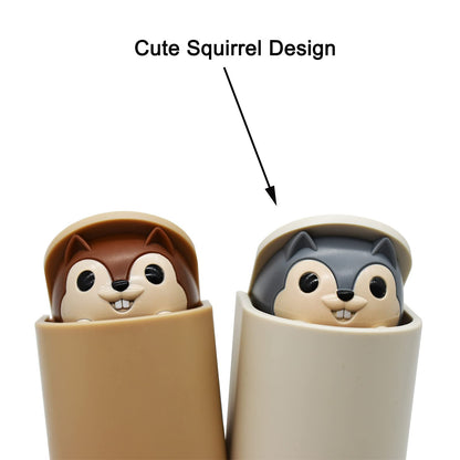 Maydahui 4 PCS Squirrel Shaped Adhesive Wall Hook Cute Cartoon Animal Wall Hooks Brown Gray for Living Room Bedroom Home Decoration