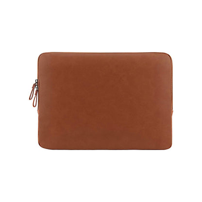 MOSISO Laptop Sleeve Bag 16 inch Compatible with MacBook Air 15 inch 2026-2023 M4 M3 M2/Pro 16 inch 2026-2019 M4 M3 M2 M1, 15-15.6 inch Notebook, PU Leather Padded Bag Waterproof Case, Brown