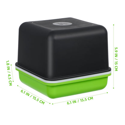 DOITOOL Peanut Sprouts Hydroponic Box 3Pcs Nursery Trays with Lid 6.69X6.69X6.10In Soil-Free Seed Germination Tray for Indoor Gardening and Home Plant Propagation