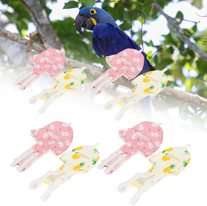 Pet Bird Cute Diaper, Parrot Diaper Flying Costume Reusable Diapers Bird Diapers Flight Suite for Parrots Pigeons Pet Supplies (M Yellow)