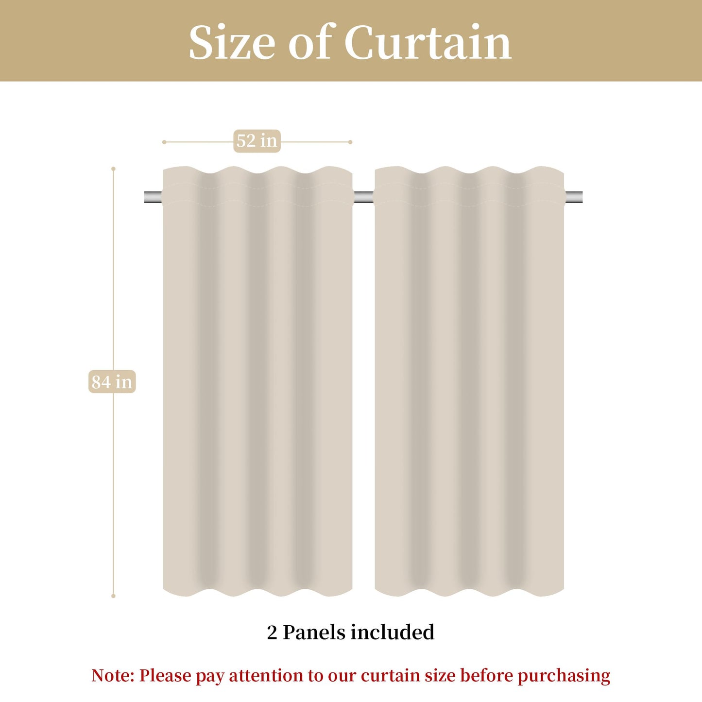 Loom and Mill Damask Patchwork Curtains for Bedroom, Beige Yellow Lined Jacquard Curtains 2 Panels with Tiebacks, Window Curtain for Living Room Banquet Halloween Decor, Rod Pocket(52”x 84”, 2 Panels)