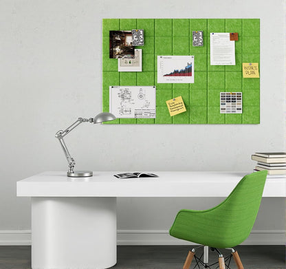 Uoisaiko Large Felt Board Tiles for Wall with 30 Push Pins, 11.8"x11.8" Pack of 6 Pin Board Notice Boards for Home Office Kitchen, Bulletin Board Wall Tiles for Photos Memos (Green, 6 Pack)