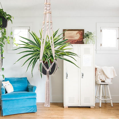 GnFlus Fake Hanging Plant, Faux Spider Plant in Pot Artificial Grass Plants 12 Inch Faux Chlorophytum Comosum Potted Plants for Home Office Table Shelf Desk Kitchen Bathroom Bedroom Decor