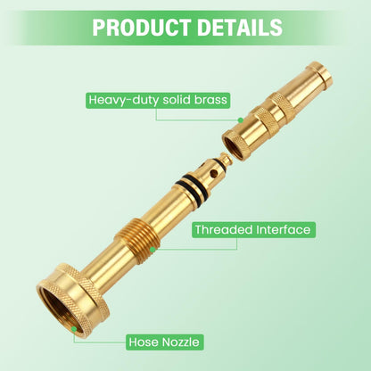 ENNSOO Garden Hose Nozzle with Adjustable Twist, High Pressure Hose Nozzle with Solid Brass, Jet Sweeper Nozzle Water Hose Sprayer Nozzle for Garden