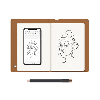 HUION Note 2-in-1 Digital Notebook Drawing Tablet With Battery-free Pen, Bluetooth Wireless Paper Tablet Electronic Writing Pad for Note-taking, Digital Art & Meeting, Refillable A5 Notepad, 9.5x7inch