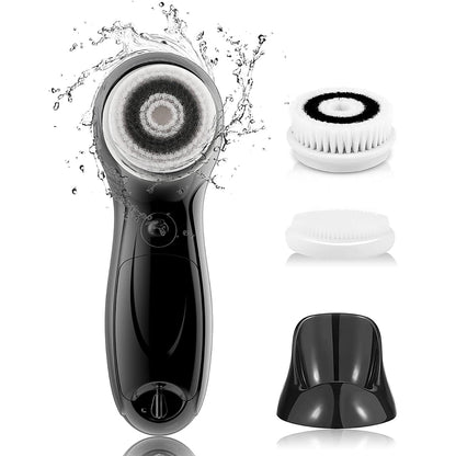 TOUCHBeauty Facial Cleansing Brush Electric, Face Cleansing Brush with Stand, 3 Brush Heads, 2 Speeds, IPX5 Waterproof, Battery-Powered, Suitable for All Skin Types, TB-0759D
