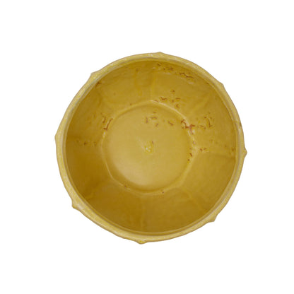 Creative Co-Op Stoneware Planter with Organically Shaped Detail, Yellow
